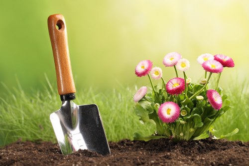 Lush green lawn being maintained